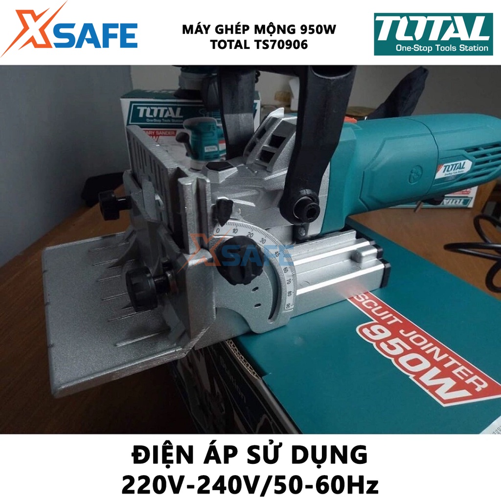 Máy ghép mộng 950W TOTAL TS70906 công suất 950W, đường kính lưỡi 100mm, kèm 15 miếng ghép - [XSAFE]