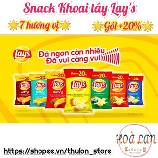 Snack khoai tây Lays 7 hương vị gói +20% (38g)
