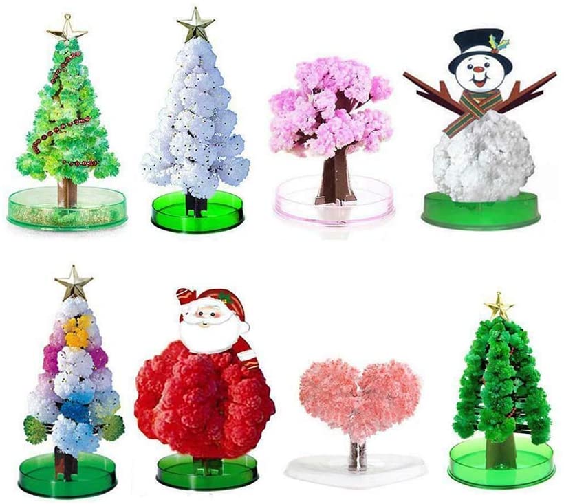 Magic Growing Christmas Tree/Growing Blooming Magic Tree / Crystal Mini Christmas Tree Decorations Children Toy Xmas Gift