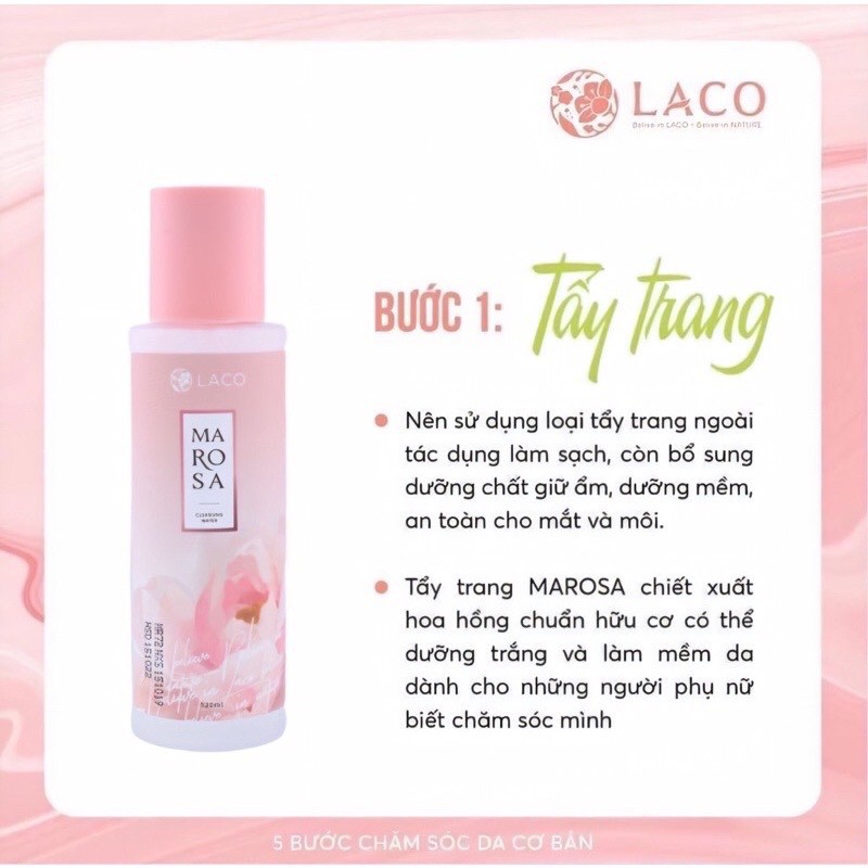 [XÃ HÀNG CHÍNH HÃNG] Tẩy trang Marosa Laco sạch da buị bẩn lớp trang điểm cân bằng độ ẩm PH dùng cho mọi loại da kèm quà | BigBuy360 - bigbuy360.vn