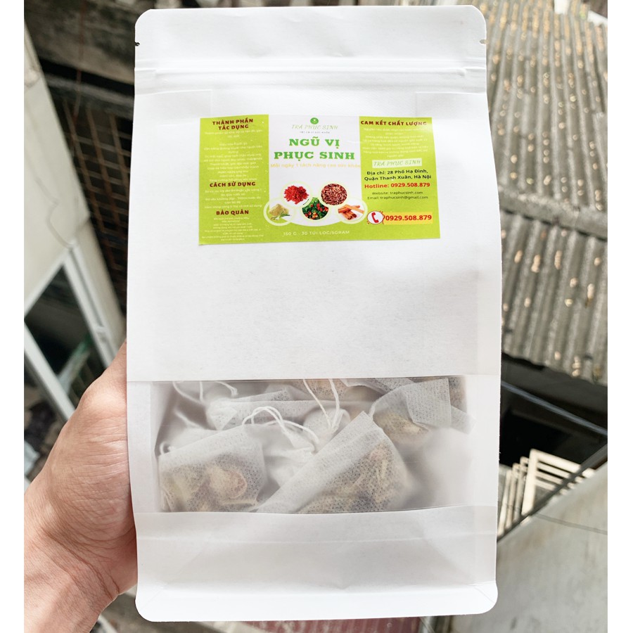 Trà thảo mộc NGŨ VỊ PHỤC SINH hộp 150g/30gói/5g dưỡng nhan, giải độc mát gan, thanh nhiệt, hỗ trợ giảm cân hiệu quả