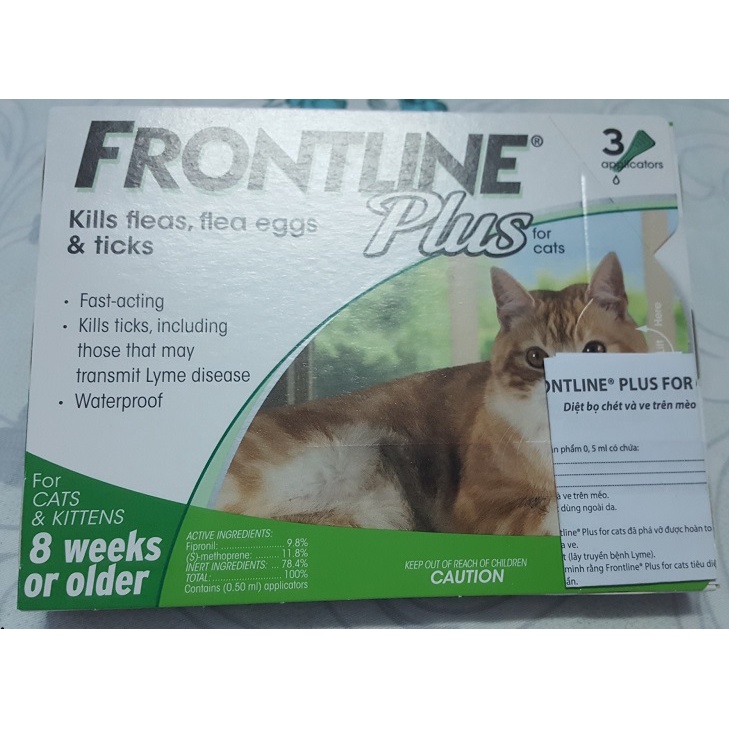 FRONTLINE PLUS 1 Tuýp nhỏ gáy trị ve bọ chét cho mèo từ 8 tuần tuổi