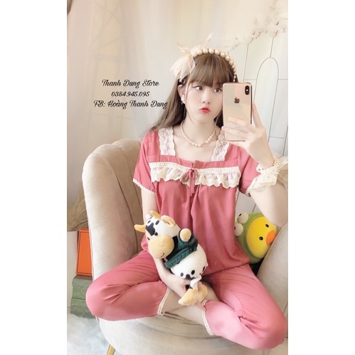 Bộ đồ mặc nhà phối ren