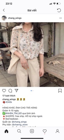 Áo sơ mi hoa nhí