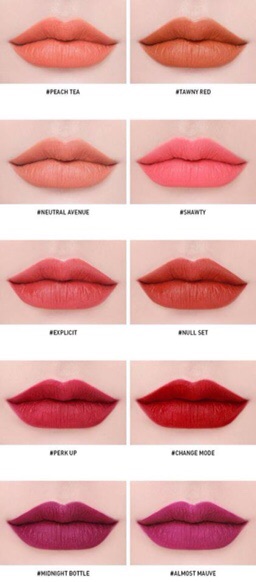 Son Kem Lì 3CE Soft Lip Lacquer and Velvet lip tint