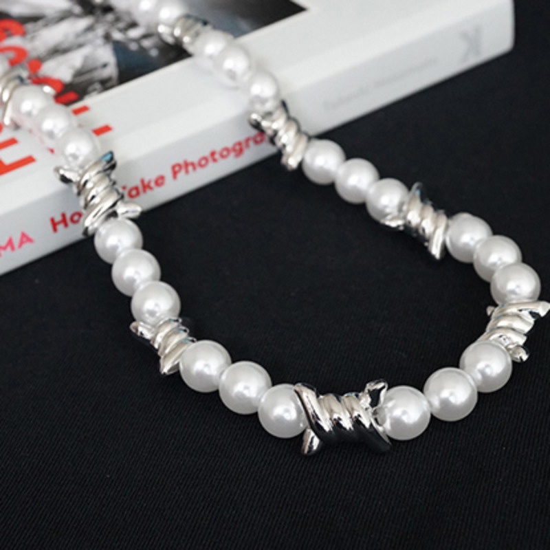 Vòng cổ Ngọc Trai Giả Phong Cách hip hop Cá Tính Dành Cho Cả Nam Và Nữ