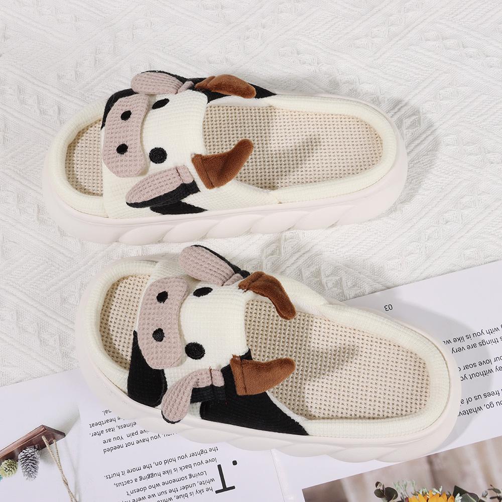 MOILYVN Dép Bông Đi Trong Nhà Chống Trượt Hình Bò Sữa Dễ Thương