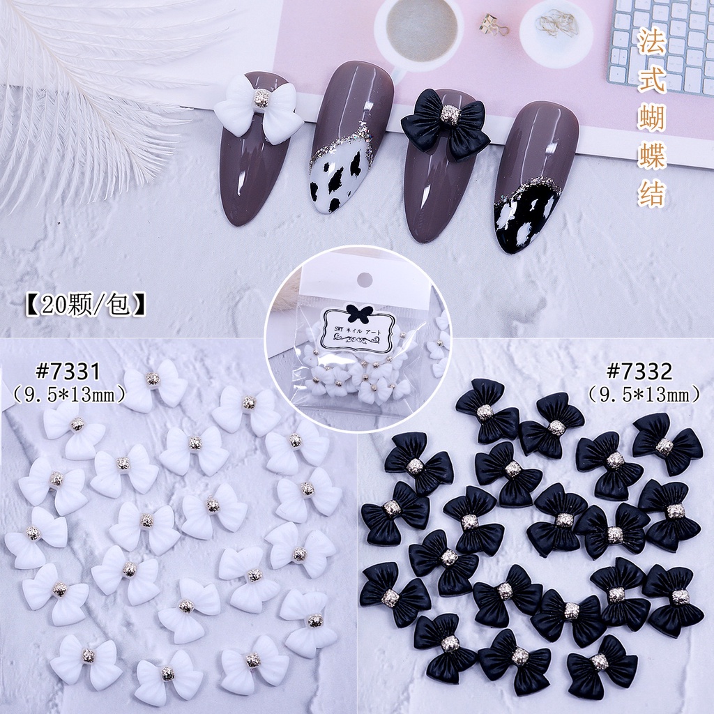 Charm nail nơ trang trí móng, Charm nơ gắn móng phụ kiện nail cao cấp