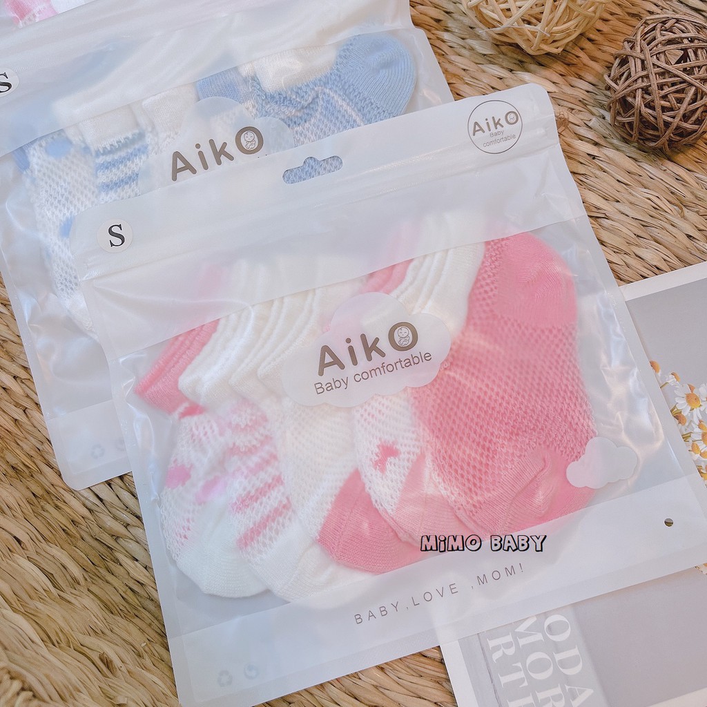 Set 5 đôi tất lưới điều hòa  Aiko cho bé Mimo baby