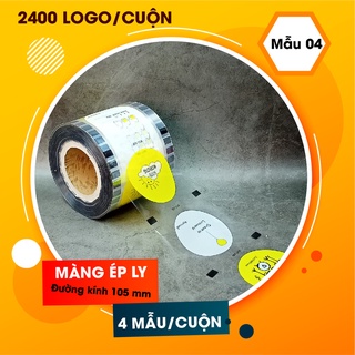 Màng ép ly, cuộn màng ép ly nhựa, màng ép trà sữa, màng ép ly nhựa in sẵn 2400 ly, màng dập cốc, mẫu 4