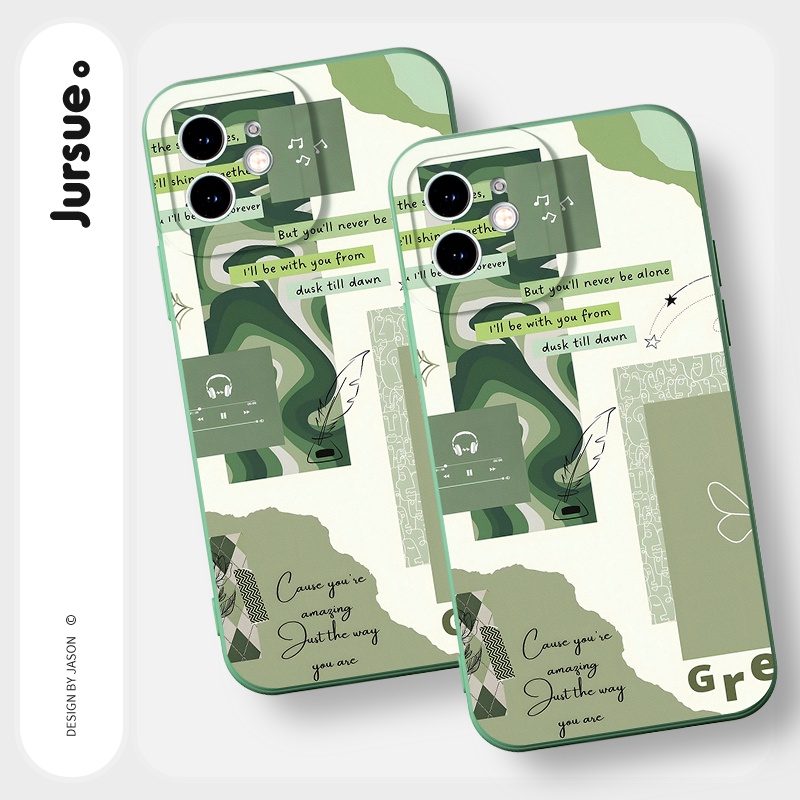 Ốp lưng JURSUE mềm viền vuông hình dễ thương đẹp cho iPhone 13 12 11 Pro Max SE 2020 X XR XS 8 7 ip 6S 6 Plus Y2037