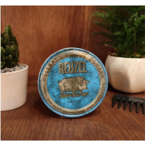 Sáp Vuốt Tóc Nam REUZEL Blue Pomade - Sáp Lợn Xanh - 113gram. AI Store