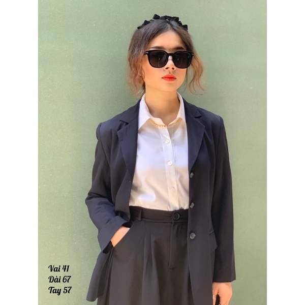 Áo blazer 2hand màu xanh đậm