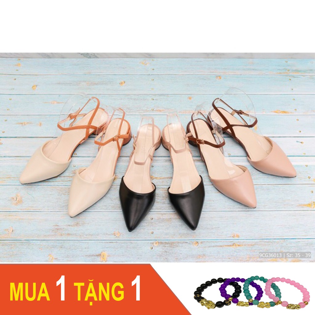 Sandal quai hậu mũi nhọn 3p Fullbox