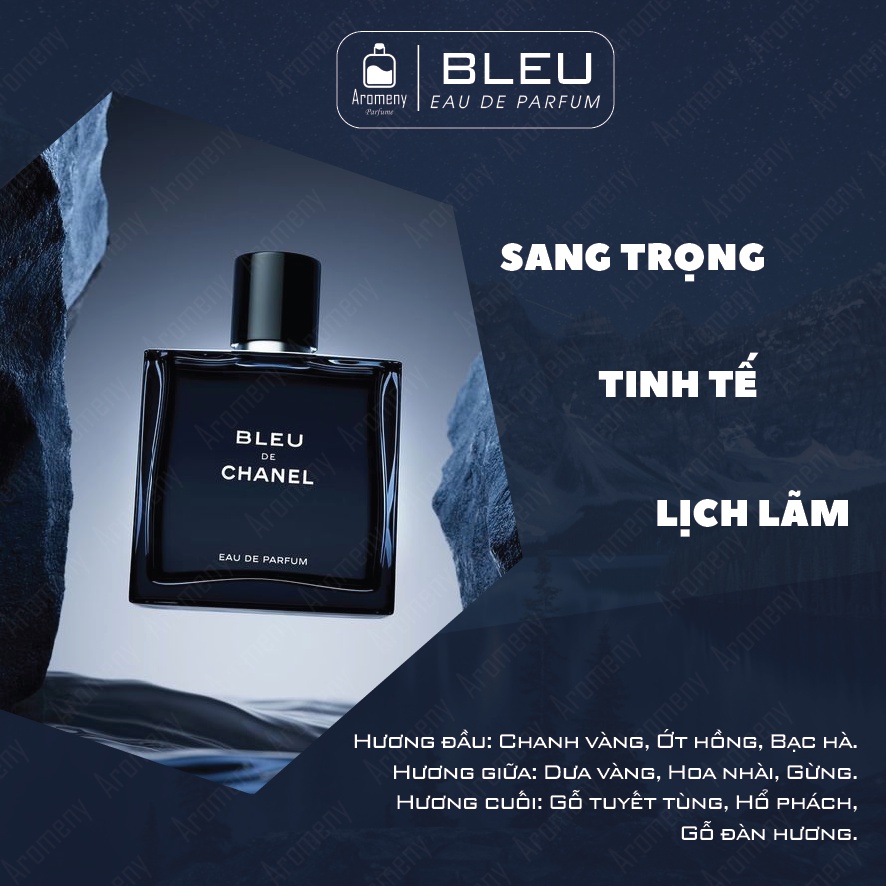 Nước hoa nội địa trung Bleu 100ml cho nam - Tinh dầu nước hoa nam thơm lâu hương gỗ tuyết tùng - Aromeny.Parfume