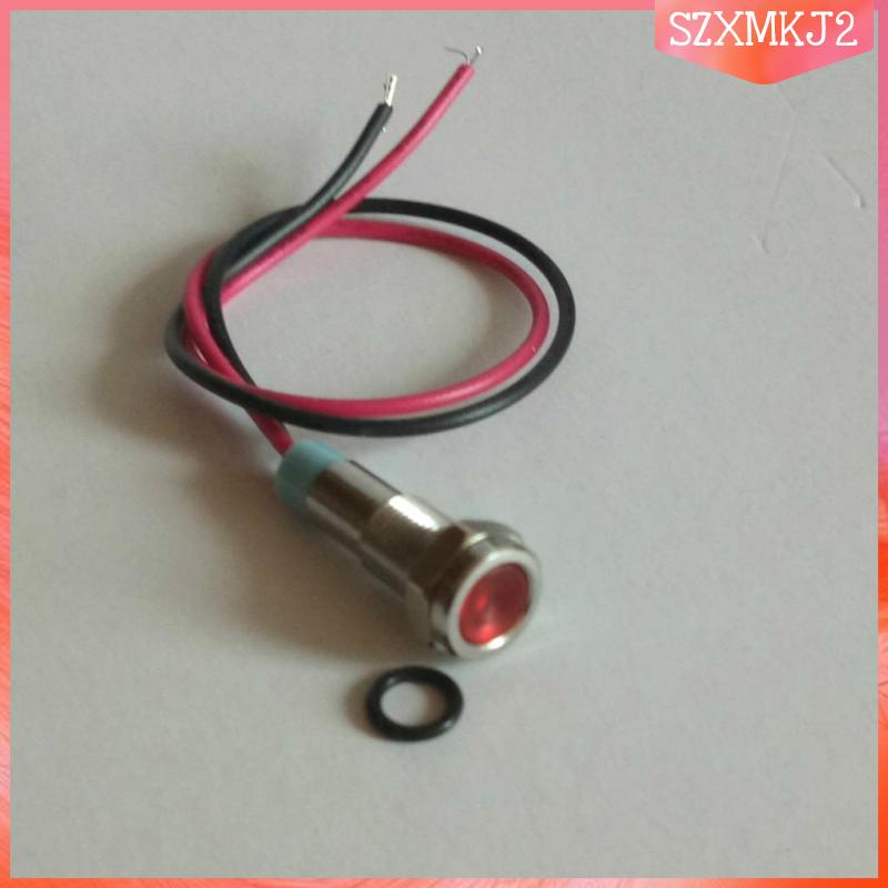 Đèn LED Cảnh Báo Ánh Sáng Đỏ 220V 6mm Bằng Kim Loại Gắn Bảng Điều Khiển Xe Hơi szxmkj2