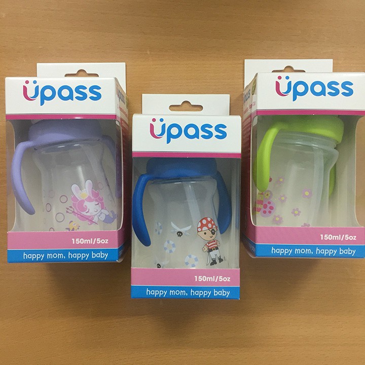 Bình tâp hút nước tập uống cho bé Upass 150ml có ống hút tiện lợi UP0080N Mama Baby VN