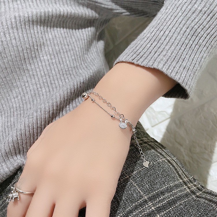 Lắc tay bạc H.A.S hình thỏ bunny đính đá - Vòng tay chuẩn bạc 925 LT0012