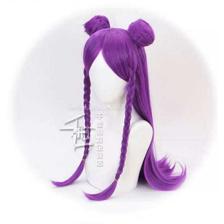 [Sẵn] Wig/tóc giả cosplay KDA Kaisa - LOL tại MIU SHOP 09 màu tím hồng đỏ hai búi tại MIU SHOP 09