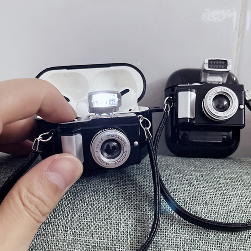 Vỏ bảo vệ hộp đựng tai nghe Ankndo bằng silicon cho Airpods 1/2 tích hợp móc khóa tiện dụng