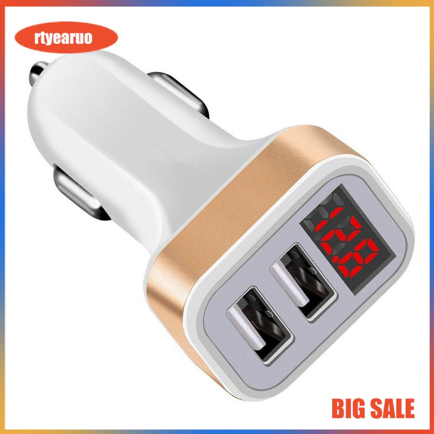 Củ sạc trên ô tô 2 cổng USB tích hợp màn hình LCD hiển thị số điện thoại