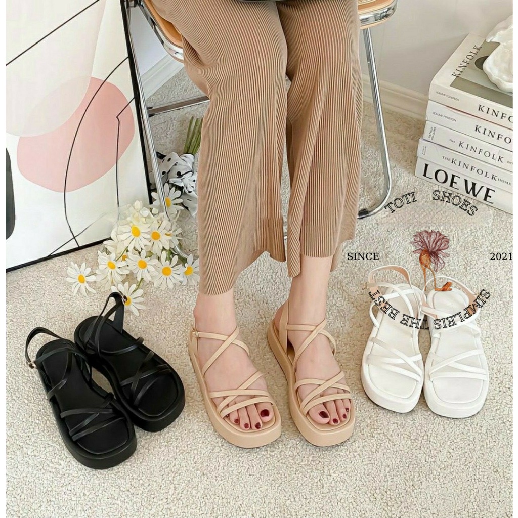 SANDAL NỮ TOTIIE SHOES - GIÀY THỜI TRANG XUỒNG QUAI NGANG DÂY MẢNH ĐẾ BẰNG SANG CHẢNH S2205090