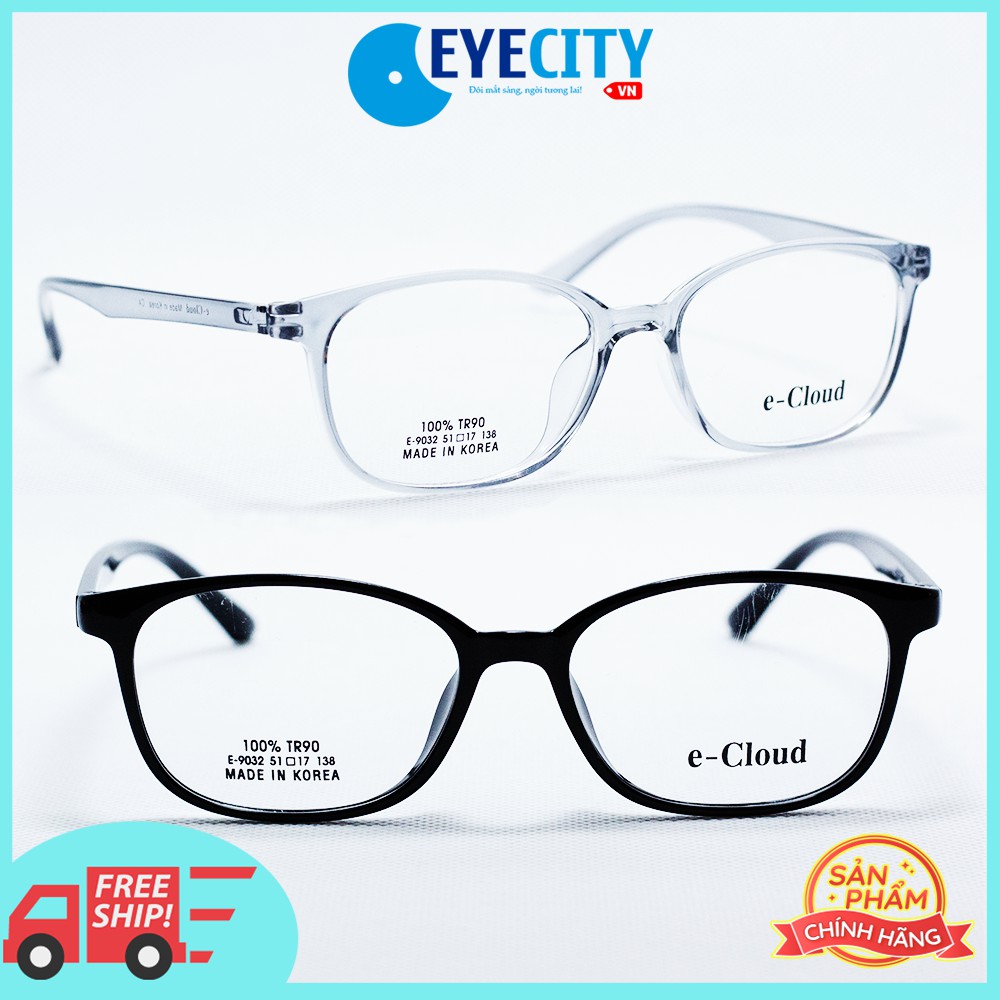 Gọng kính cận nam nữ e-Cloud chính hãng Hàn Quốc nhựa dẻo E9032 nhiều màu