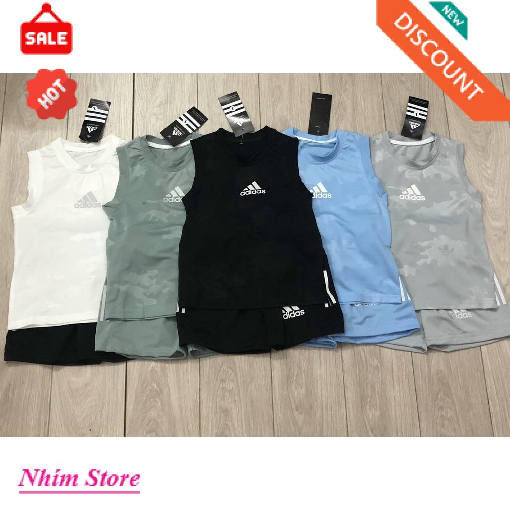 BST hè, Bộ 3 lỗ thông hơi a.didas chất siêu mát, in họa tiết đẹp mắt