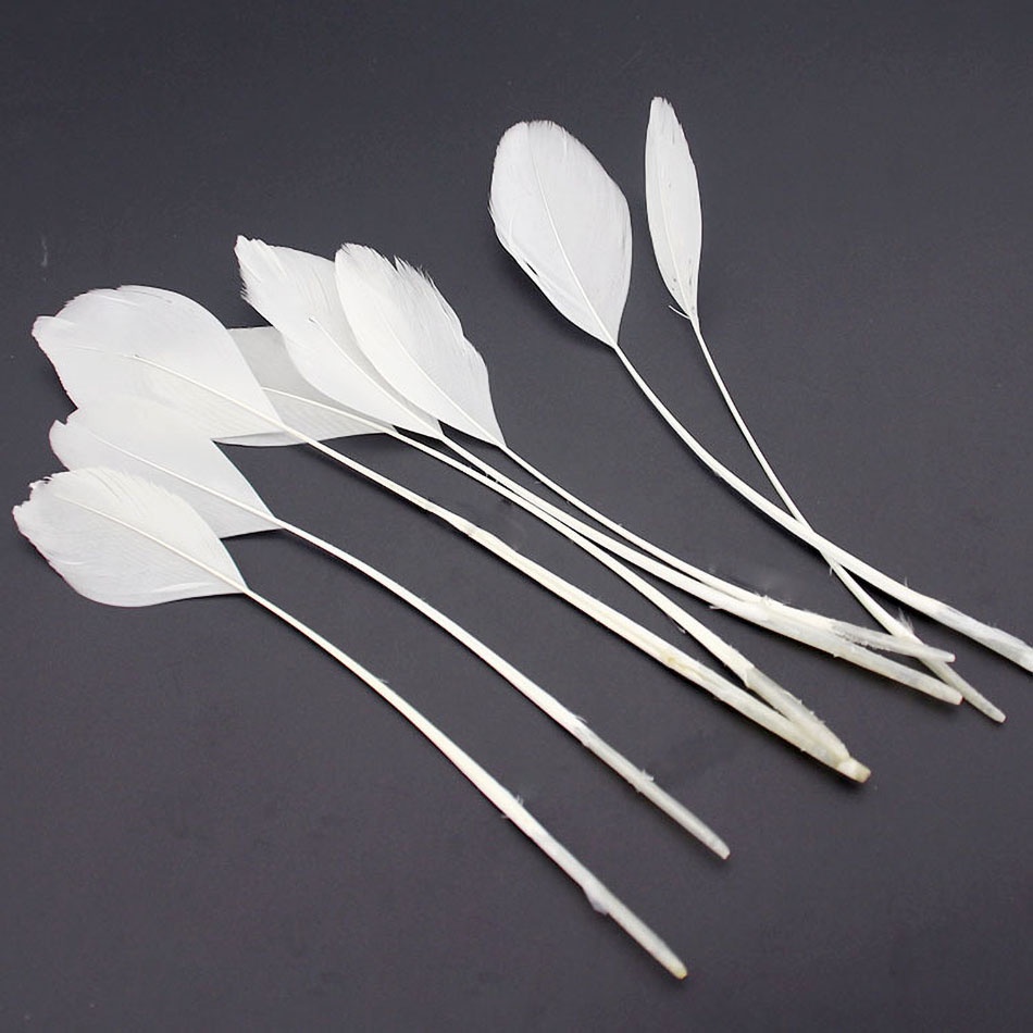 Bộ 20 Lông Ngỗng Trắng Tự Nhiên 13-18cm Dùng Trang Trí Tiệc