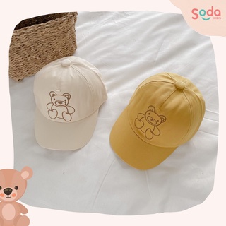 Mũ lưỡi trai thêu gấu 2 màu dành cho bé trai và bé gái 6-24m