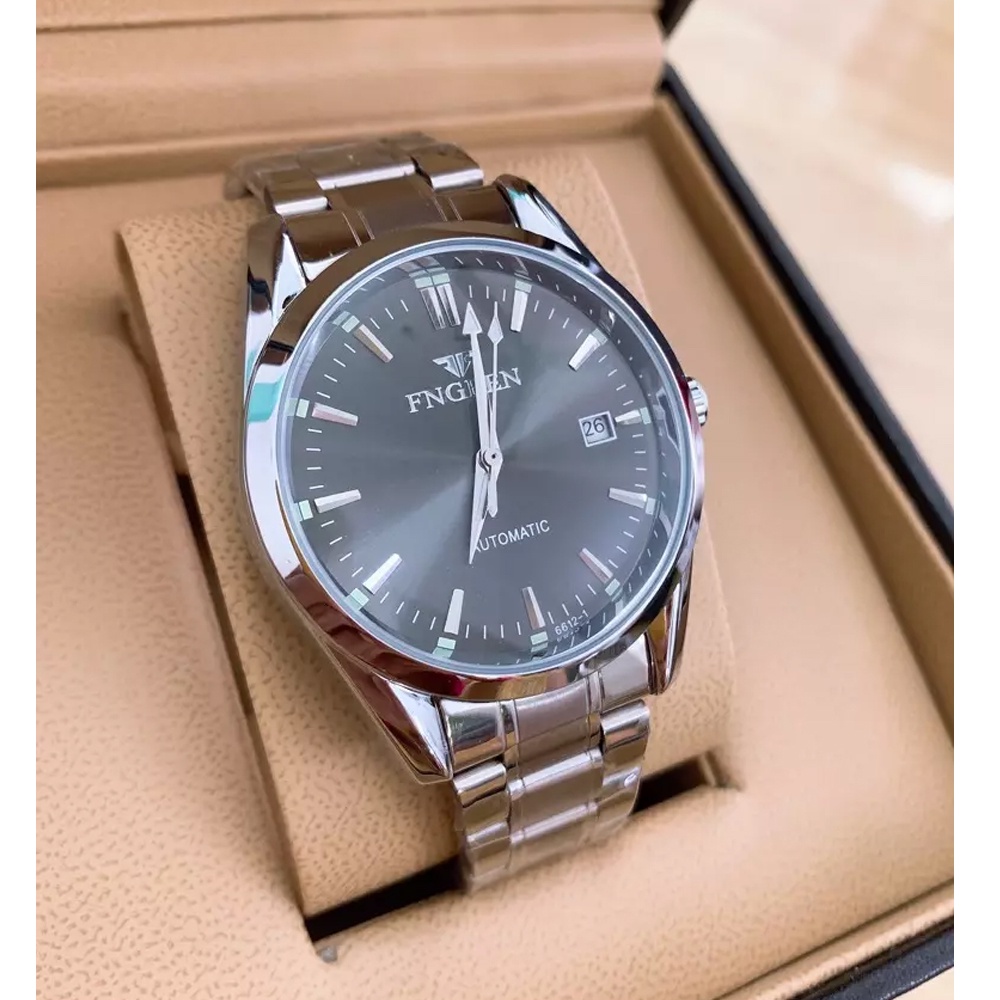 Đồng Hồ Nam Cơ Fngeen AUTOMATIC- Đồng Hồ Nam Có Lịch Ngày Mặt Kính 40mm Cường Lực Chống Xước - Cho Kiểm Hàng - Mã 6612 | BigBuy360 - bigbuy360.vn