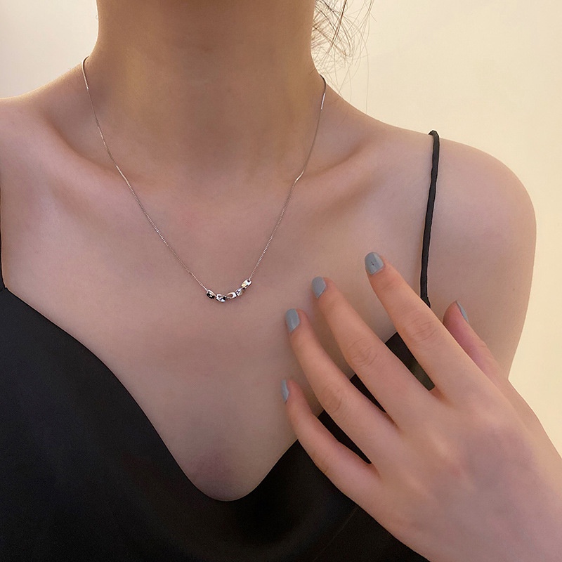 Dây Chuyền Chuỗi Hạt Mặt Vuông Đính Đá Sang Trọng Cho Nữ