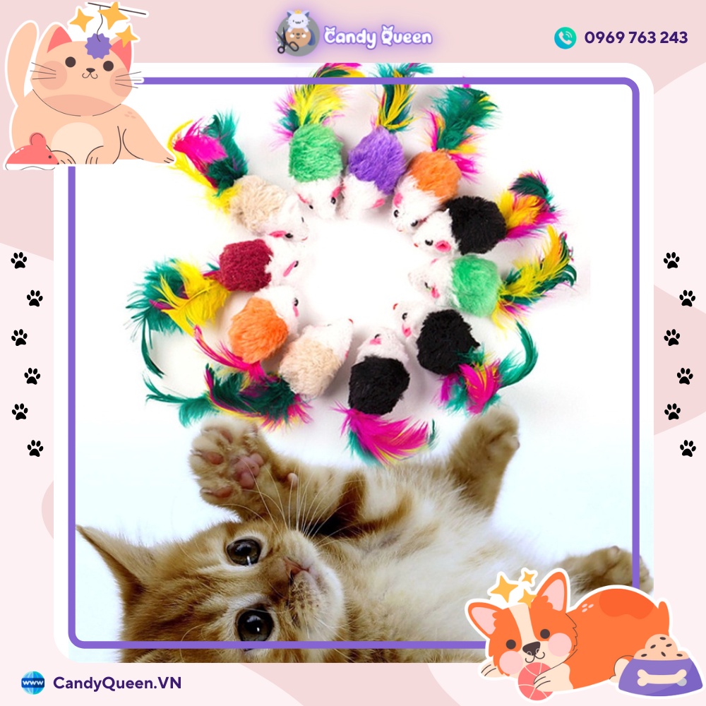 [Đồ Chơi Hình Chuột Thú Cưng] ⚡ Bộ Đồ Chơi Với Thiết Kế Bông Dễ Thương Dành Cho Chó Mèo