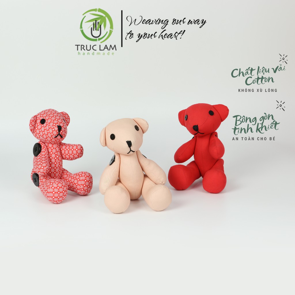 Đồ Chơi Cho Bé Thú Nhồi Bông Hình Gấu Teddy Bông Gòn Cao Cấp Cỡ Nhỏ – Trúc Lâm Handmade