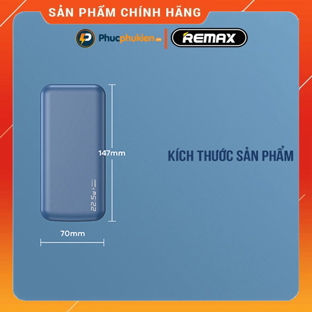 TỐT NHẤT Sạc dự phòng không dây 20000mah chính hãng Remax RPP 207 sạc không dây 15w và 3 cổng sạc nhanh iPhone 20w Phúc 