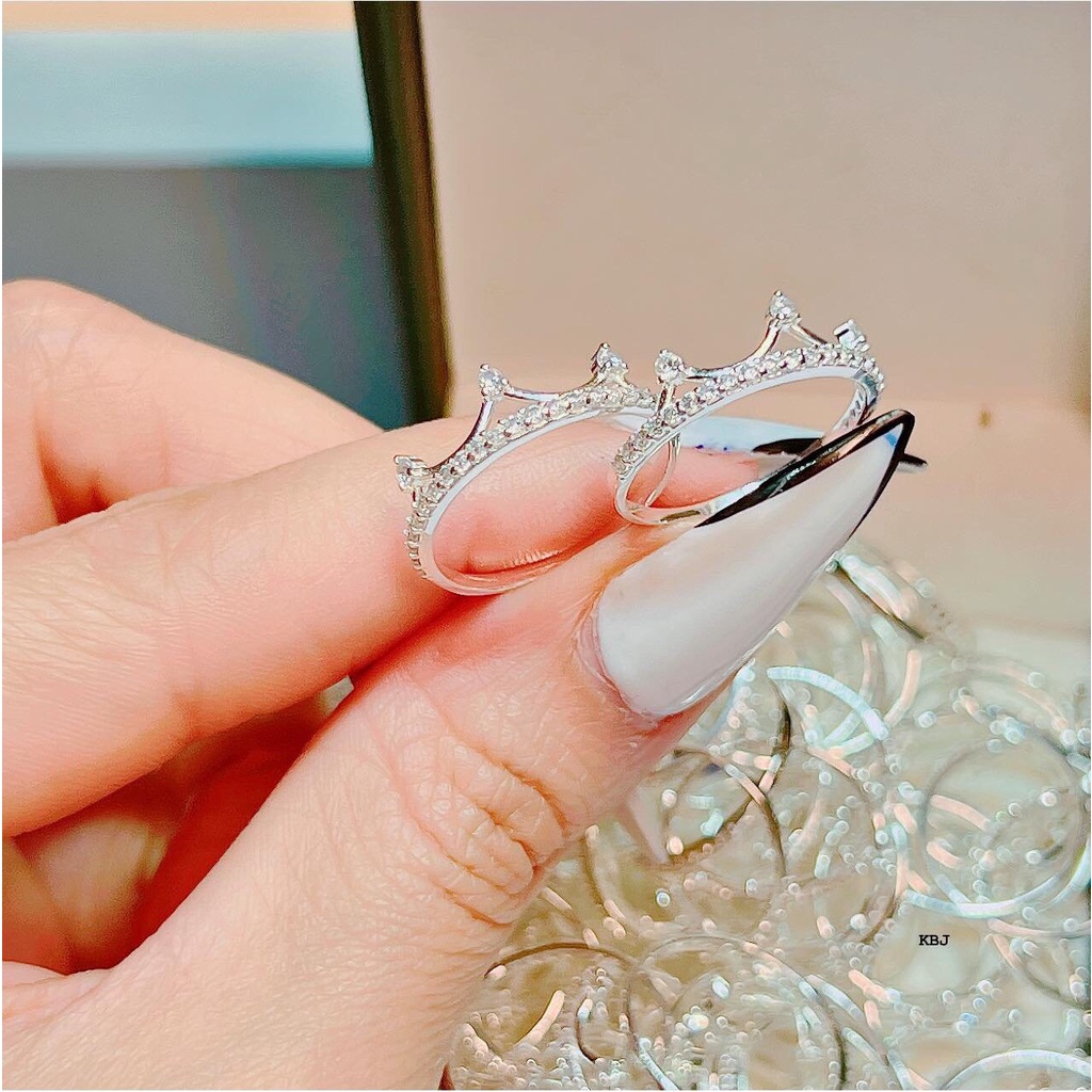 Nhẫn nữ bạc thật mẫu vương miện JQN N75