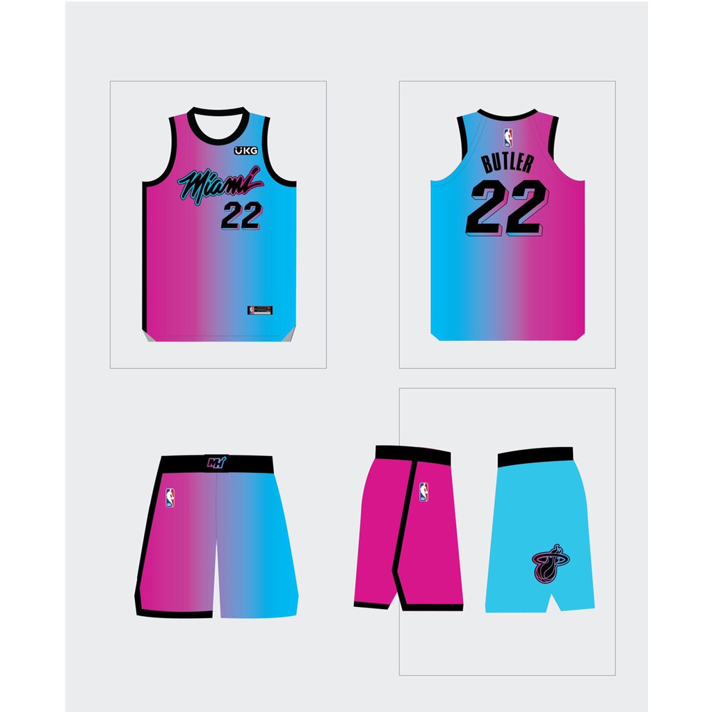 Trang phục bóng rổ Actee NBA Miami Heat City Edition ViceVersa 2021 - HÀNG THÊU