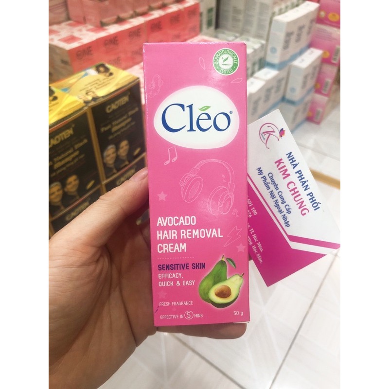 Kem bơ tẩy lông Cleo 50g (Màu hồng, màu xanh)