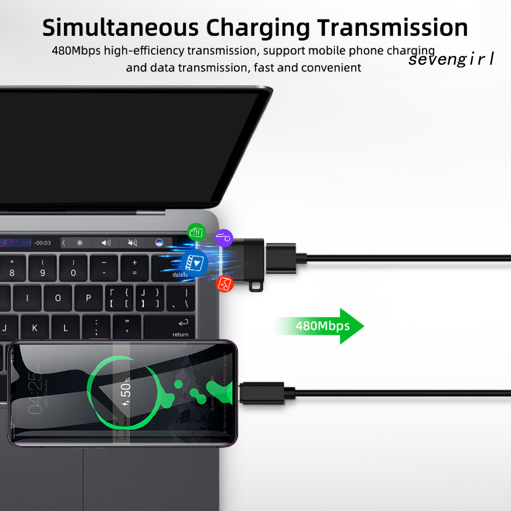 Đầu Chuyển Đổi Từ Giác Cắm Usb Sang Giác Cắm Type-C Tiện Dụng