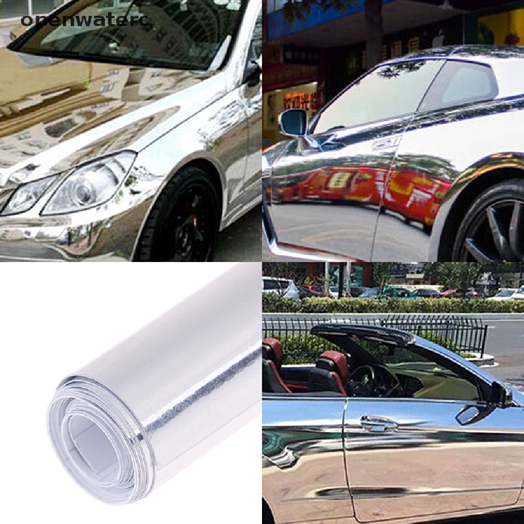 Đề Can vinyl Mạ chrome Co Giãn Màu Bạc Bóng Mở Gương Xe Hơi vn