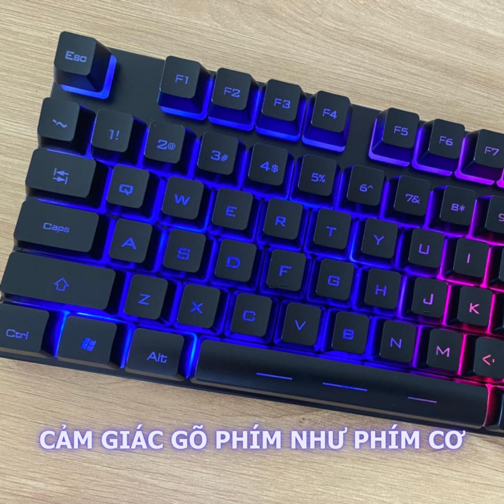 Bàn phím giả cơ Bosston 803 chuyên gaming hàng chính hãng, phím gõ nhạy và êm, led RGB đẹp, chống nước chống bám bụi