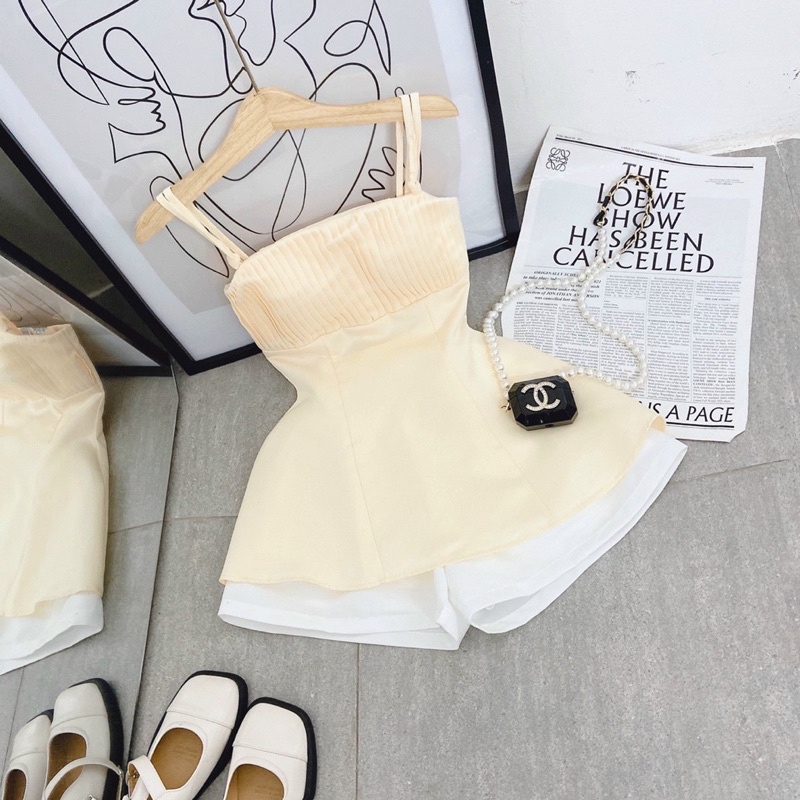 SET ÁO PELUM 2S NGỰC DẬP LY  + SHORT