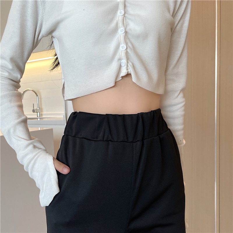 Quần dài NZN ống rộng kẻ sọc phong cách Hàn Quốc cho nữ