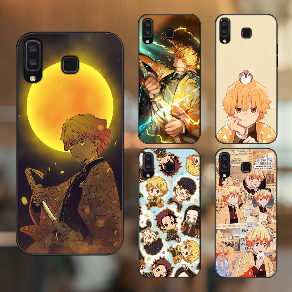 Ốp lưng Samsung A8 Star viền đen in hình Zenitsu Kimetsu no Yaiba