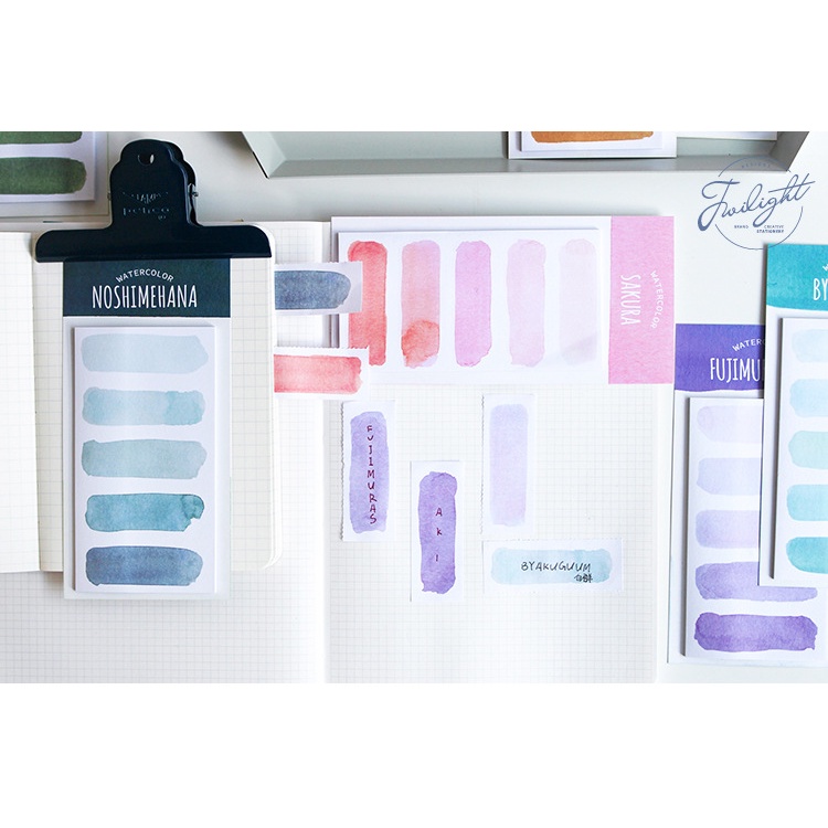 【MEET】Ghi chú post-it, 20 tờ, chuỗi tâm trạng màu nước, ghi chú tin nhắn N lần