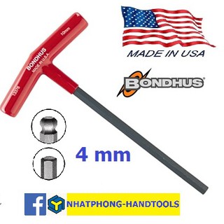 Lục Giác chữ T 4mm sản xuất tại Mỹ hiệu BONDHUS dài 13 cm , 22 cm( đầu Bi ) .
