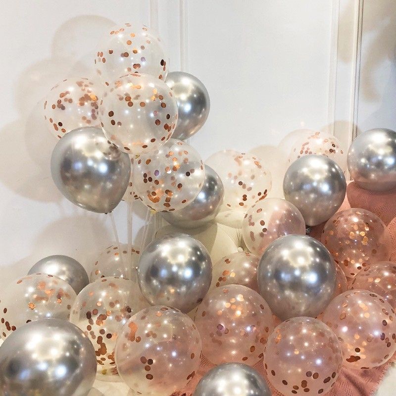 Set 5 bóng trong kèm hạt confetti