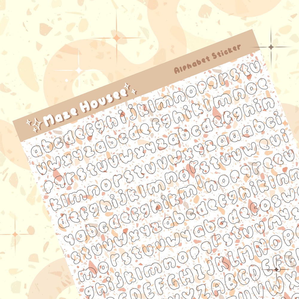 ALPHABET STICKERS - Sticker chữ cái viết tay lấp lánh - Trang trí toploader Kpop phong cách Hàn Quốc.