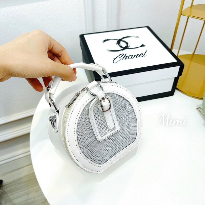Túi cốp tròn đính đá đeo chéo qc❣️Freeship❣️
