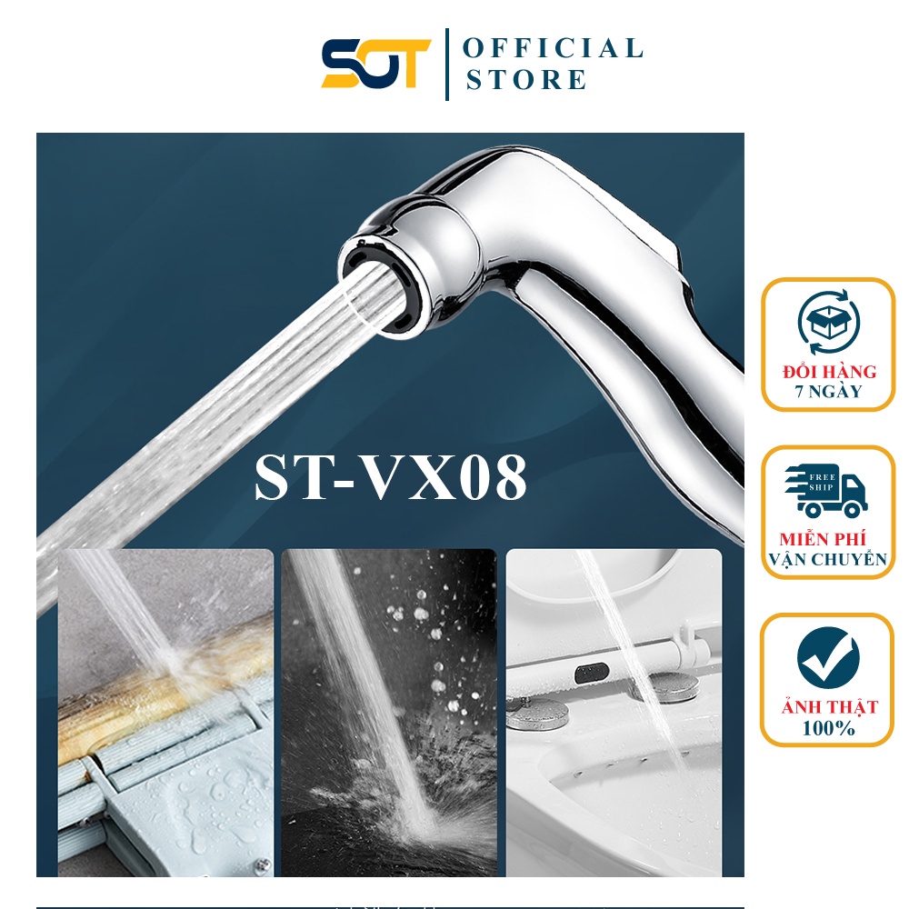 Bộ vòi xịt vệ sinh bồn cầu nhựa mạ Bóng ST-VX07 giá rẻ